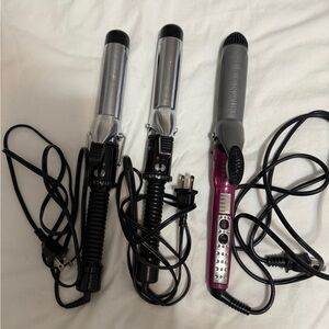 Conair Silver and Black Curling Iron Set